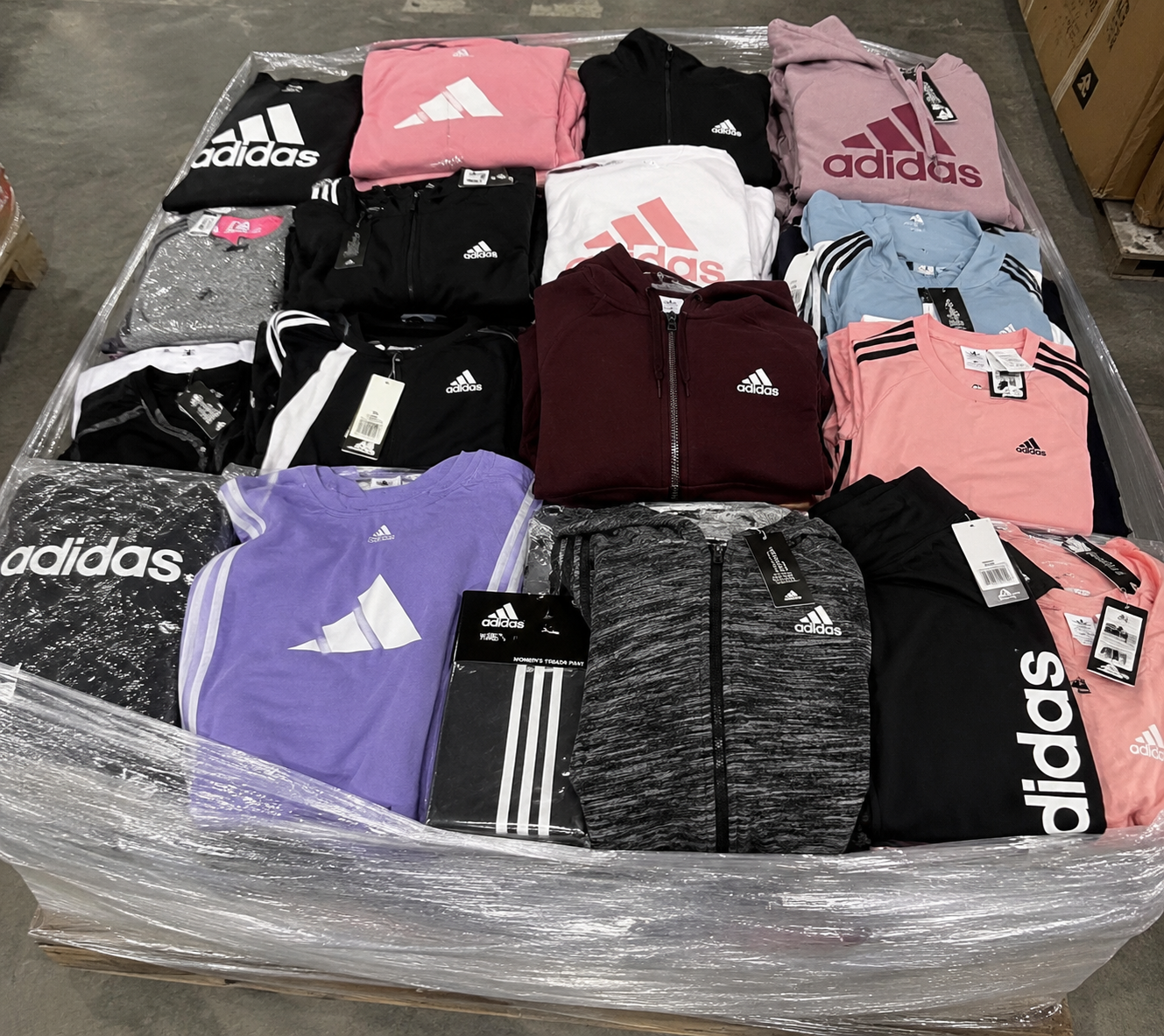 Wholesale Adidas Women’s Clothing Pallet (400 Pieces) wholesale clothing and apparel pallet inventory