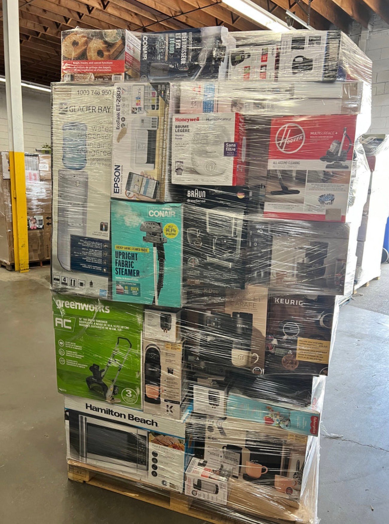 Appliance liquidation pallet inventory