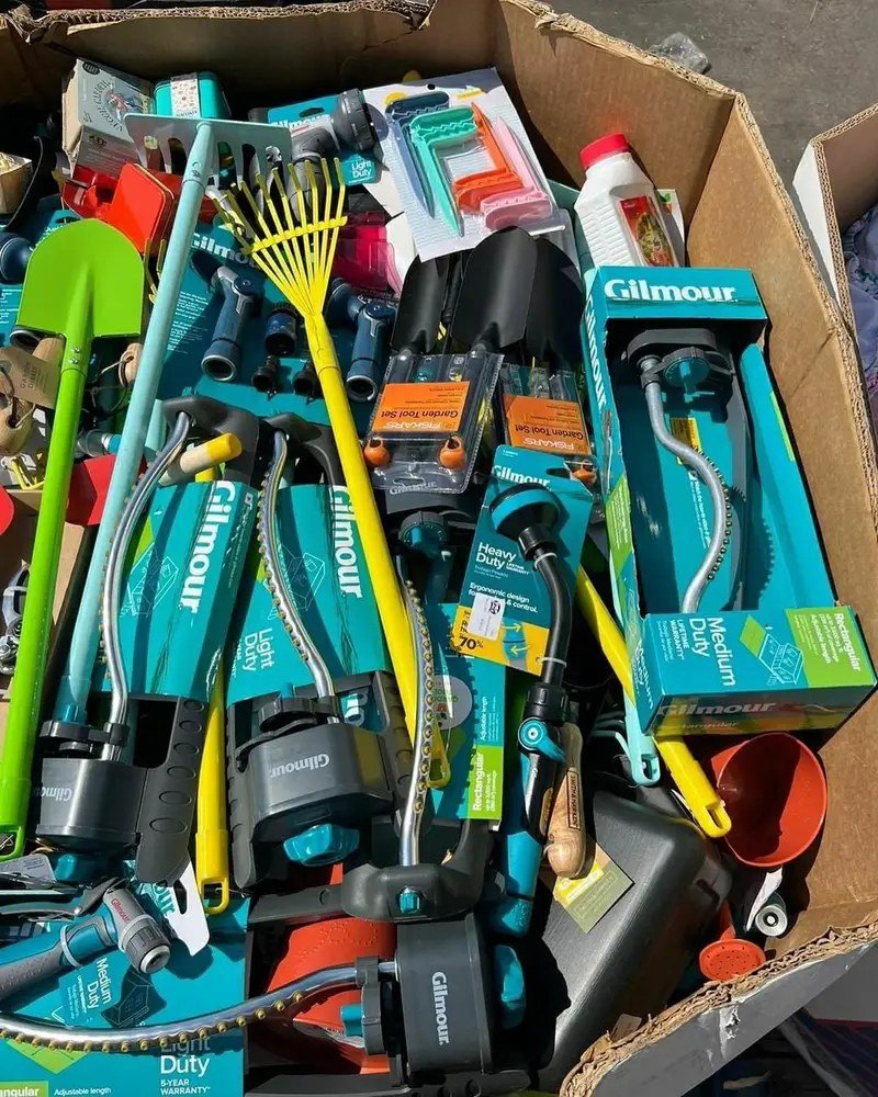 Jardinería Target Tools Pallet (200–250 Pieces) wholesale tool pallet inventory