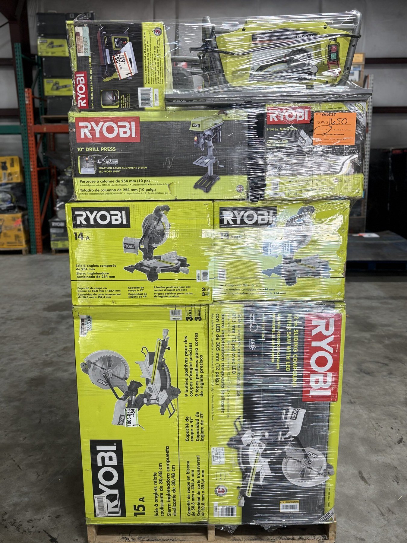 Wholesale Ryobi Tool Pallet (55–70+ Pieces) wholesale tool pallet inventory